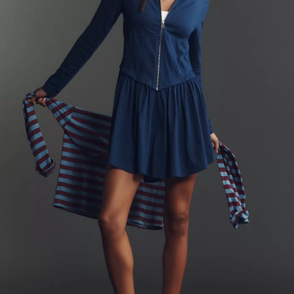 NWT Daily Practice Taylor Long-Sleeve Zip-Front Mini Dress Size L